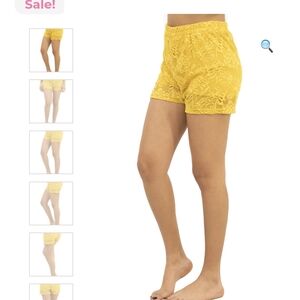 Jessica Simpson Yellow Lace Women Shorts